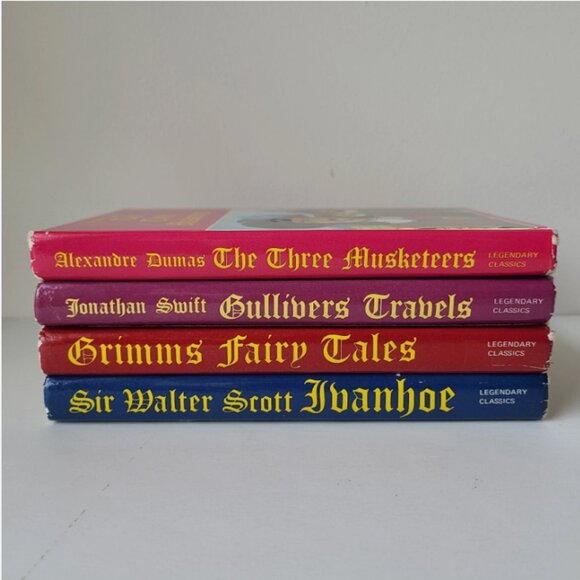 4 Book Bundle Legendary Classics Gullivers 1982 HC Bookshelf Decor Pretty Old - Picture 1 of 12